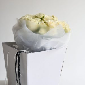 The Classic Rose bouquet with cream and white roses by DV Flowers